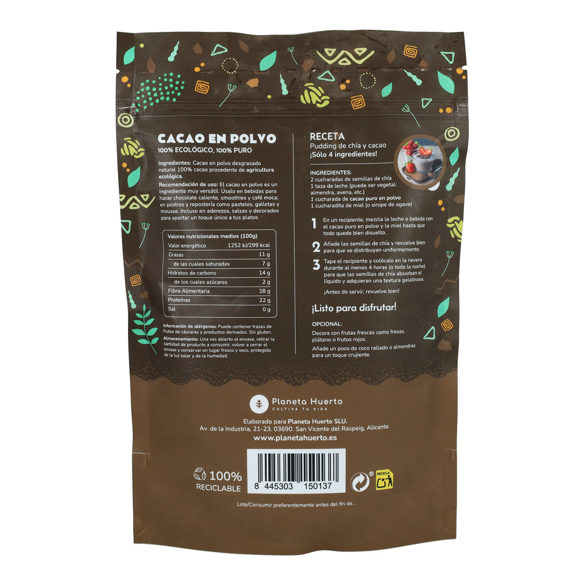 Cacao en polvo ECO Planeta Huerto 250 g