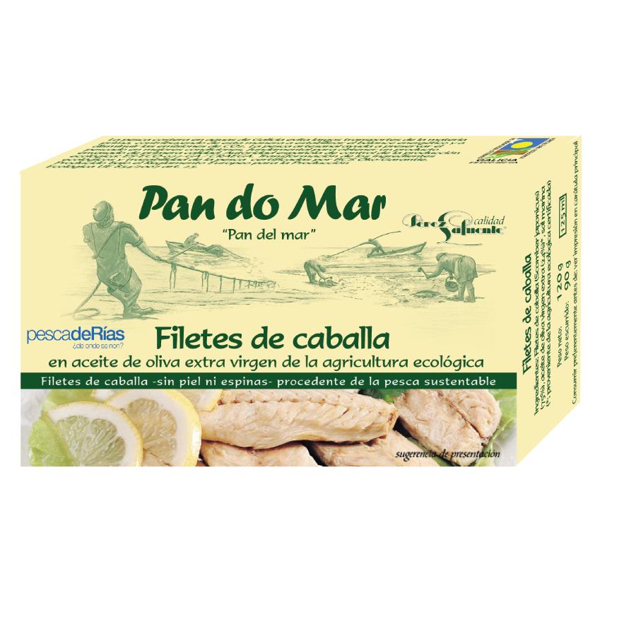 Filetes de caballa en aceite de oliva Pan do mar, 120 g