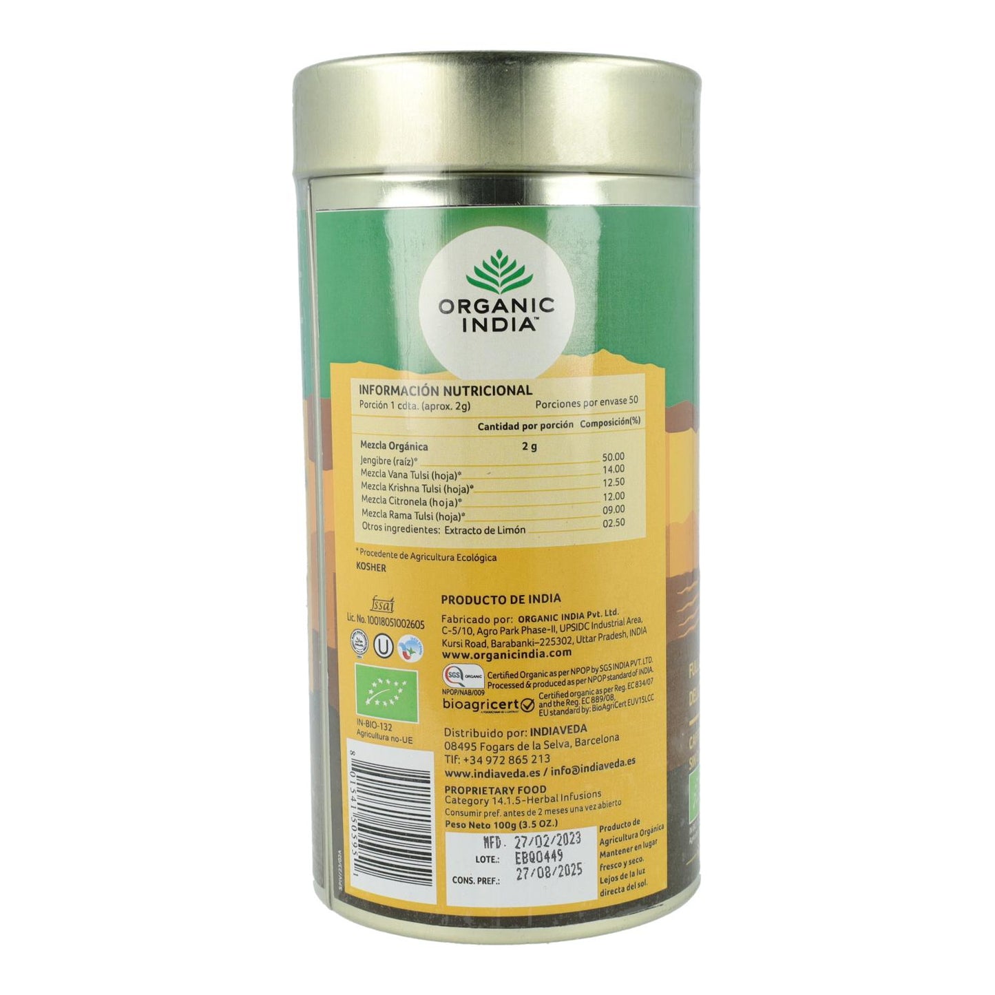 Tulsi Lemon Ginge Organic India 100g