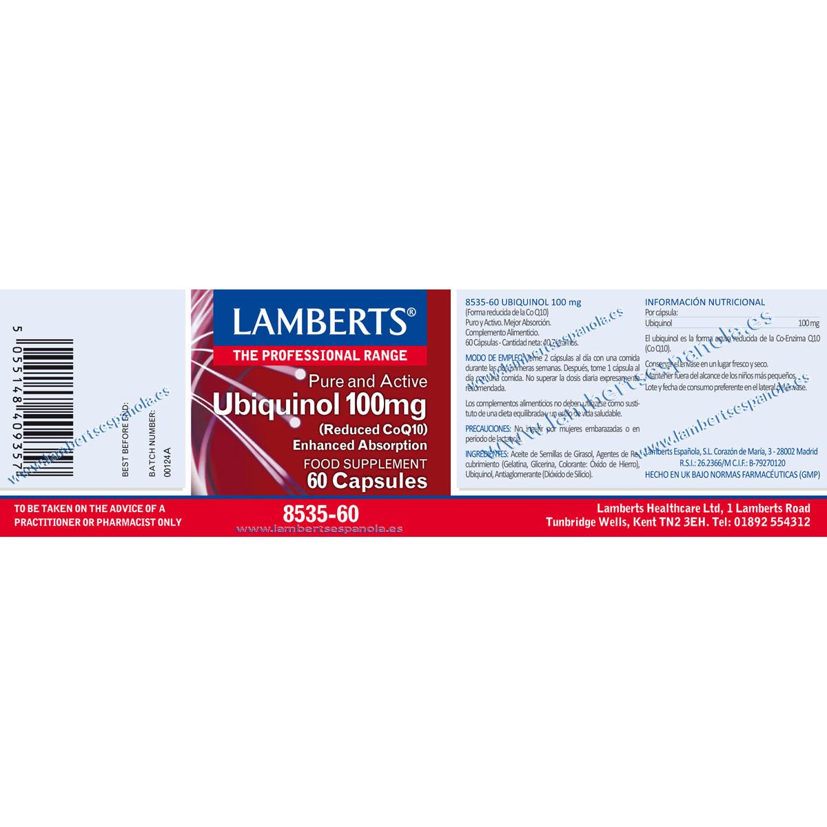 Ubiquinol 100 mg. Puro y Activo
