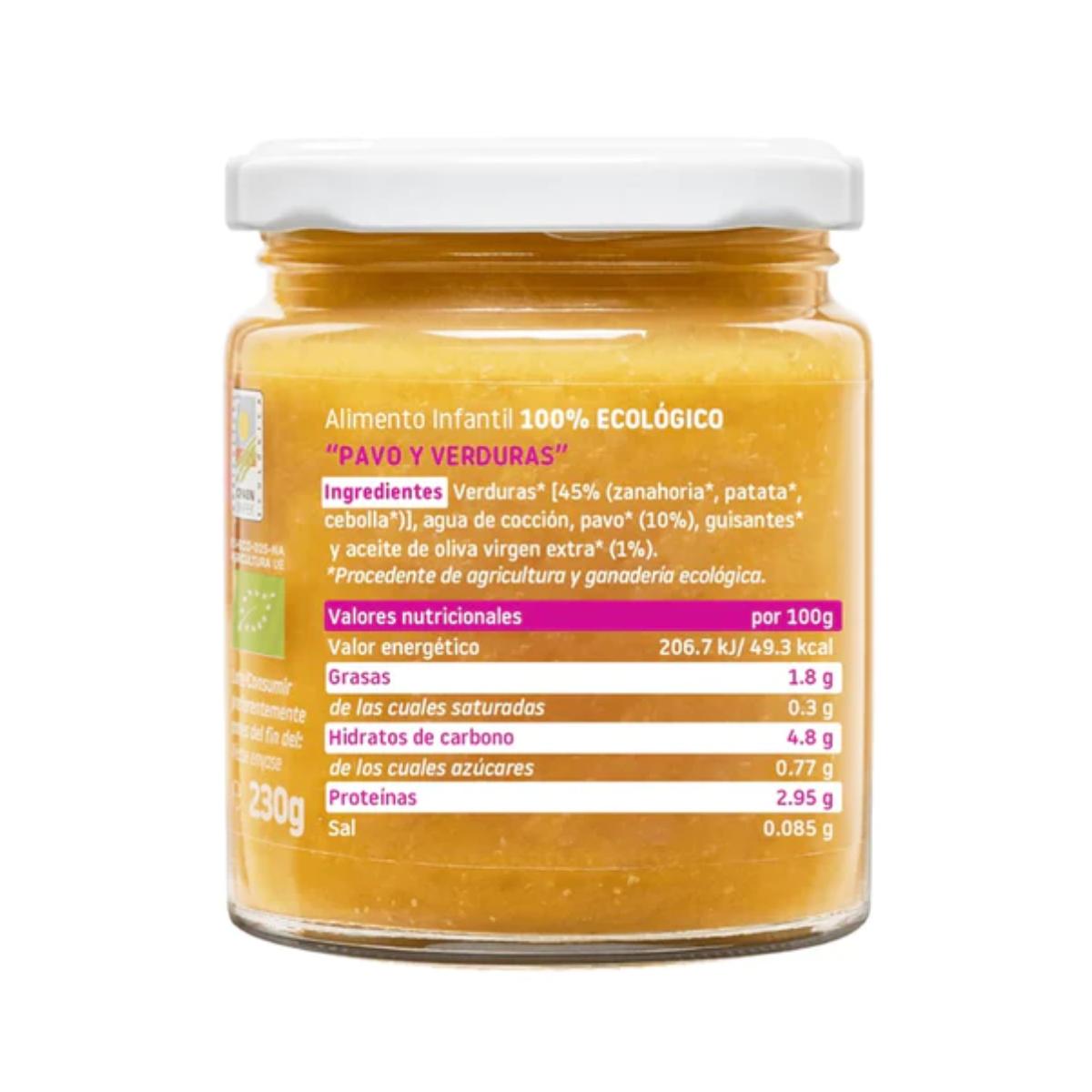 Tarrito BIO pavo y verduras +6 meses Smileat, 230g