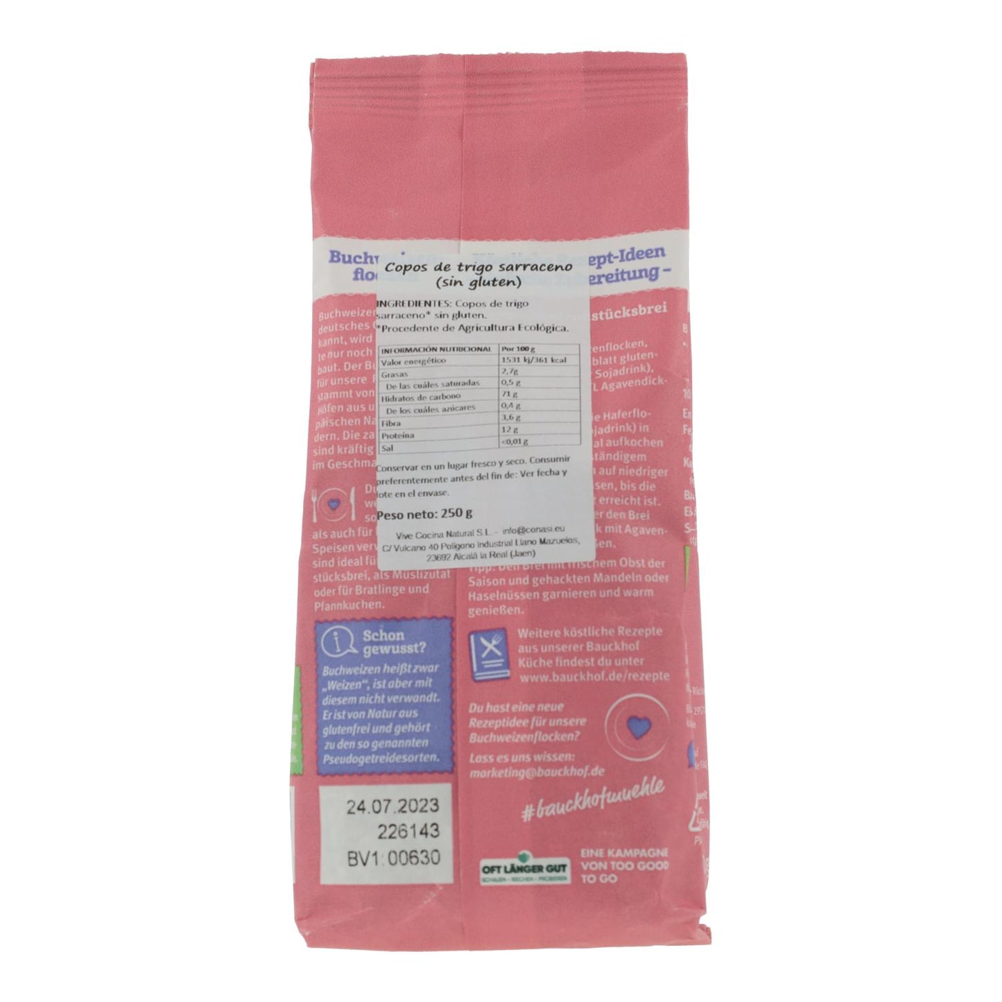 Copos de Trigo Sarraceno Sin Gluten Bauckhof 250 g