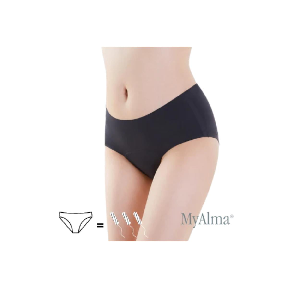 Braga  menstrual sin costuras color negro talla L My Alma
