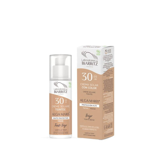 Crema Protector Solar Facial Color Beige SPF30 Alga Maris 50 ml
