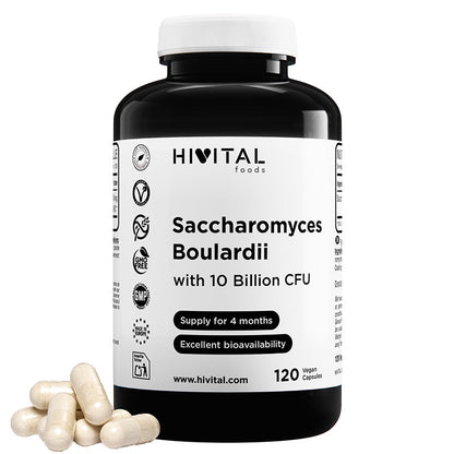 Saccharomyces Boulardii 10 Billion de UFC 120 cápsulas veganas