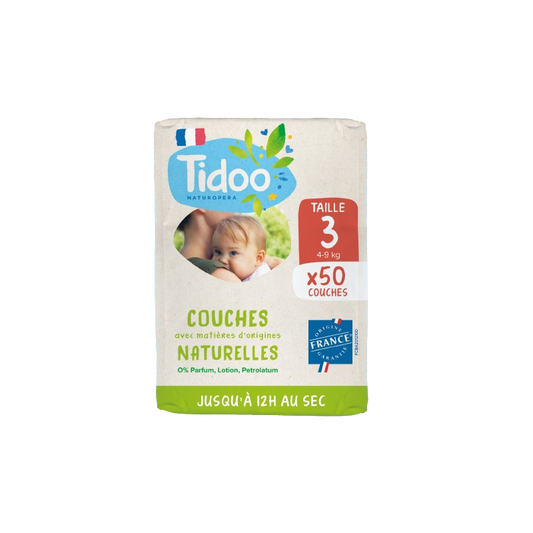 Pañales tidoo Pañal etiquetado ecológico, origen francés, talla 3 (4-9kg)