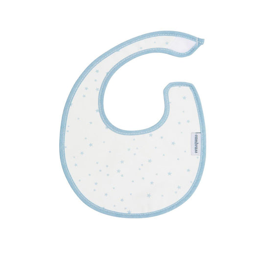 Babero redondo con velcro Sky celeste estrellas