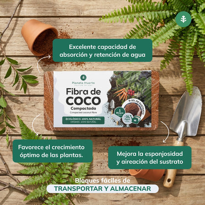 Sustrato Fibra de Coco Planeta Huerto 9 Litros