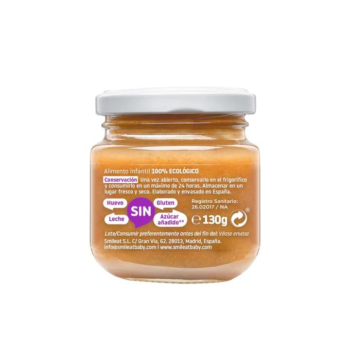 Tarrito de Pera, Ciruela y Plátano BIO +6 Meses Smileat, 130g
