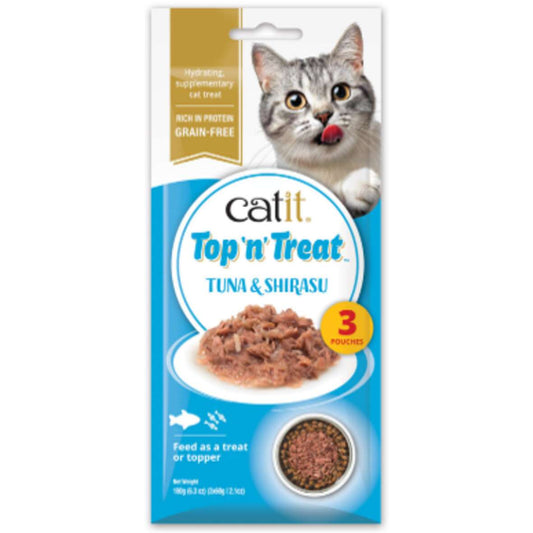 Catit Top 'N Treat, Atún y Shirasu, 3x60g