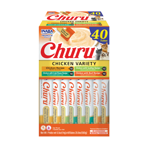 Churu Variedades de pollo Snack cremoso para gatos 40x14 g