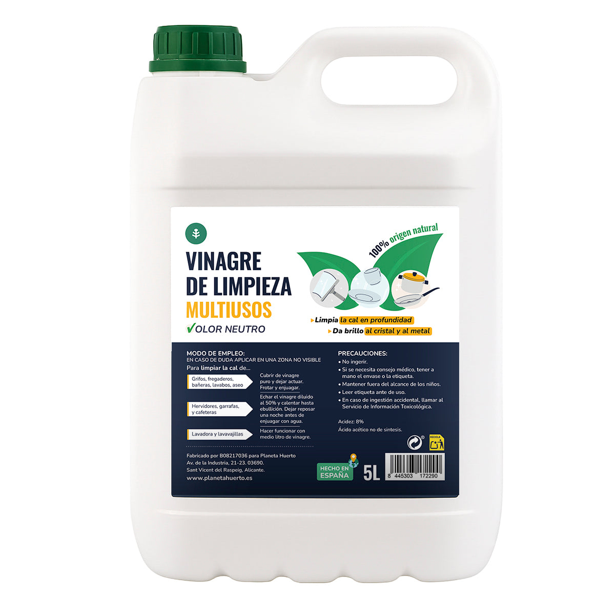 Vinagre Blanco de Limpieza Planeta Huerto 5L