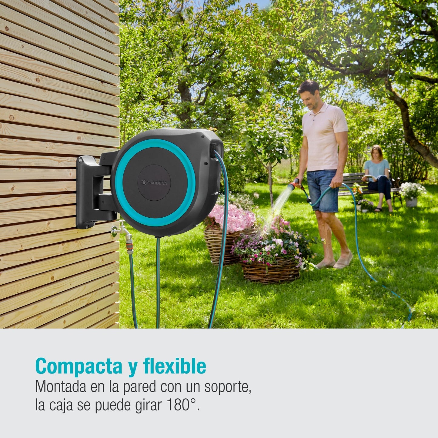 Portamanguera de pared RollUp XL 35 m Gardena