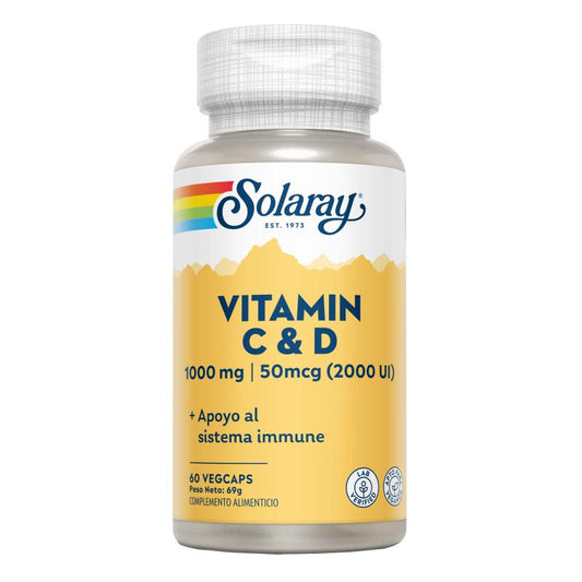 Vitamin C (1000 mg) + D (2000UI) Solaray 60  Vegcaps