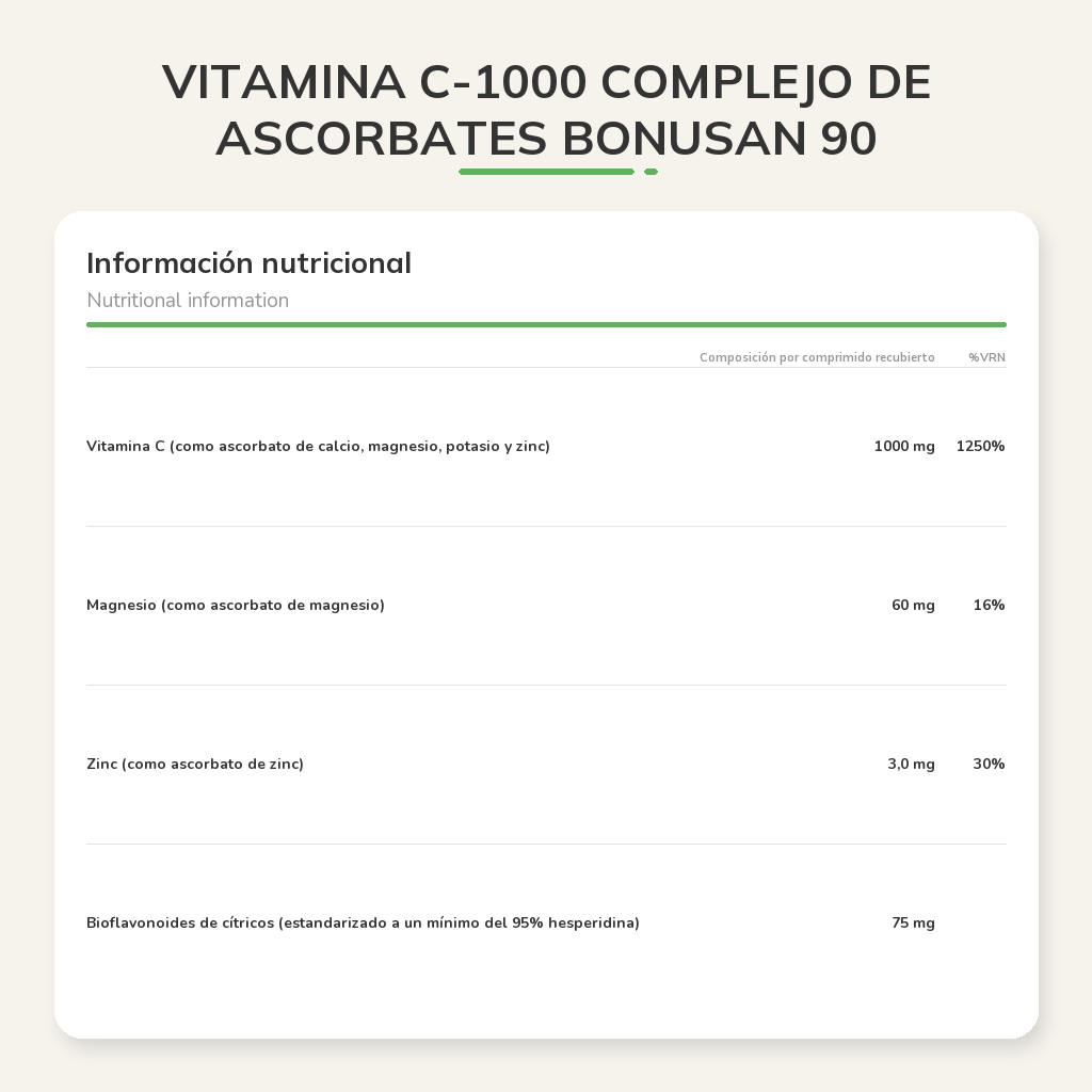 Información nutricional