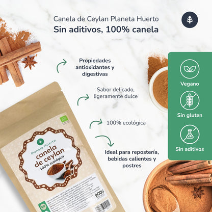 Canela de Ceylán en Polvo ECO Planeta Huerto 200 g