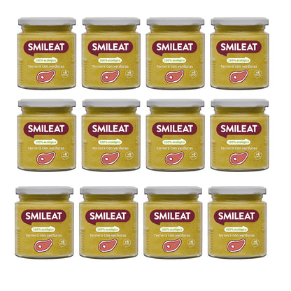 Pack 12x Tarrito BIO ternera y verduras +6 meses Smileat 230g