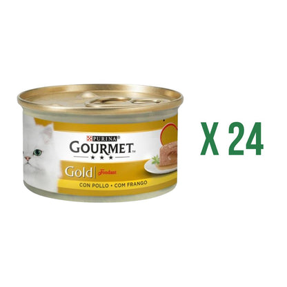 Pack 24 x GOURMET GOLD Fondant Pollo Comida húmeda 85gr