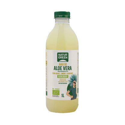 Pack x 12 Jugo de aloe vera con ágave, limón y gengibre NaturGreen 1 L