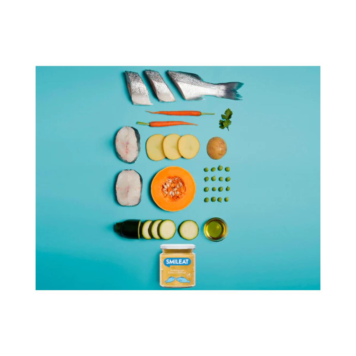 PROMO 3x Tarrito BIO Verduras con lubina y merluza Smileat, 230g
