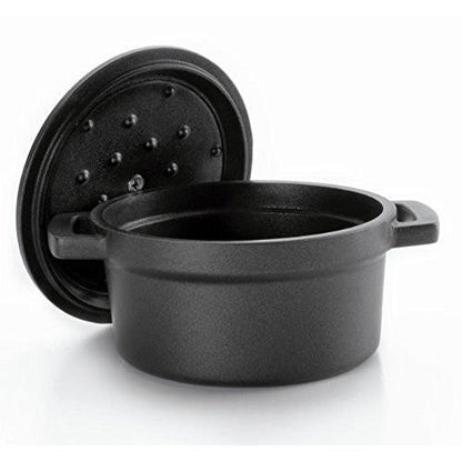 Olla cocotte negra de aluminio fundido Lacor