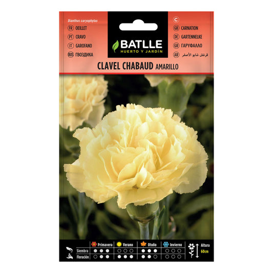 Semillas de Clavel Chabaud doble amarillo Batlle