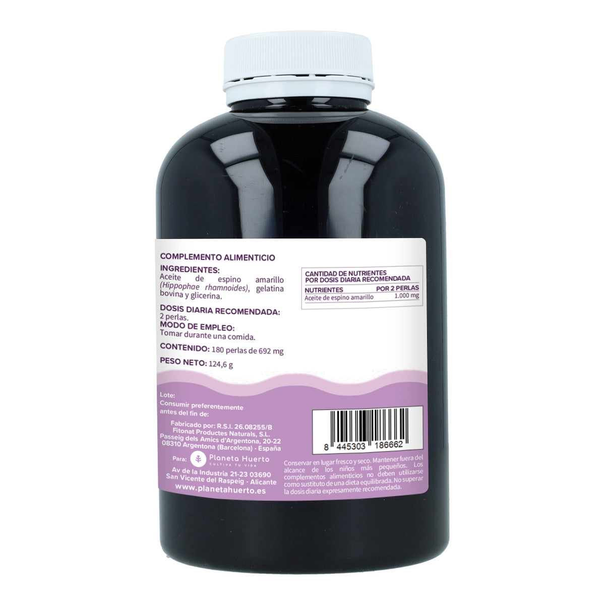 Omega 7 Espino Amarillo Planeta Huerto 180 Perlas