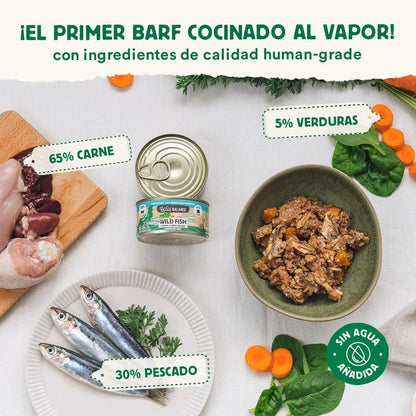 Pack Lata de Pescado y Pavo BARF para gatos 6x120 g Wild Balance