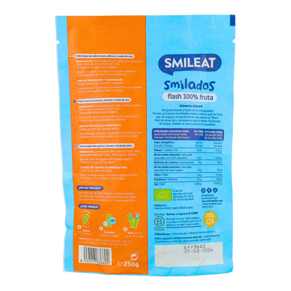 SMILADO albaricoque y plátano ecológico, helado flash infantil 100% fruta SMILEAT