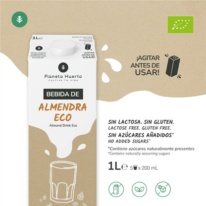 Pack 12x Bebida de Almendra Eco Planeta Huerto 1L