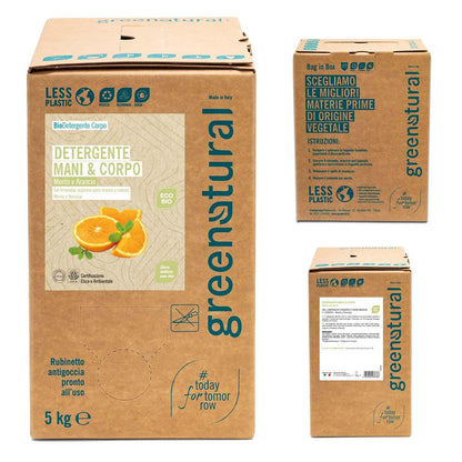 Jabón liquido de manos y cuerpo menta & naranja Greenatural