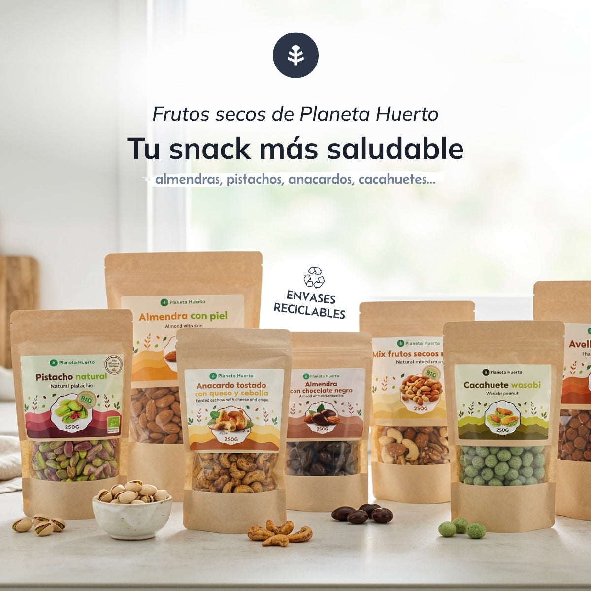 Almendra natural con piel ECO Planeta Huerto 250 g