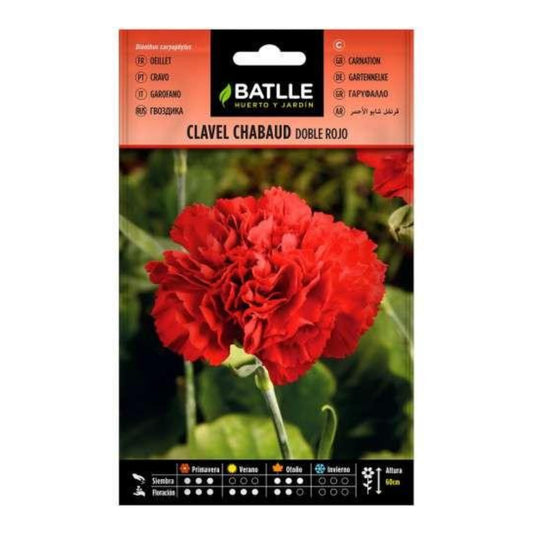 Semillas de Clavel Chabaud doble rojo Batlle