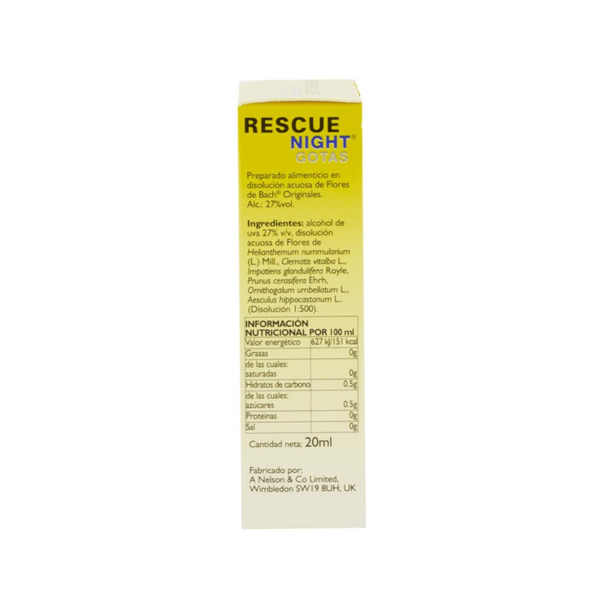 Rescue Night Gotas, 20 ml. Bach Rescue