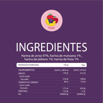 Snack ecológico para bebé + 8 meses Palitos Arróz y Frutas