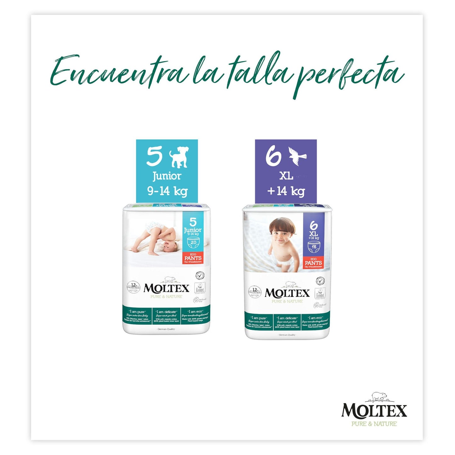 PROMO ESPECIAL Pants Moltex Pure & Nature T5 (9-14 kg), 40 Uds