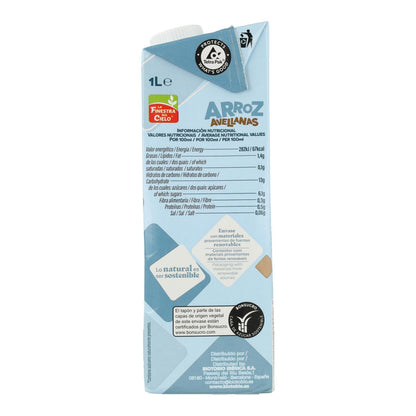 Bebida de Arroz con Avellanas Bio La Finestra Sul Cielo 1 L