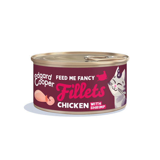 Filetes de pollo con gambas para gatos Edgard & Cooper 70 g