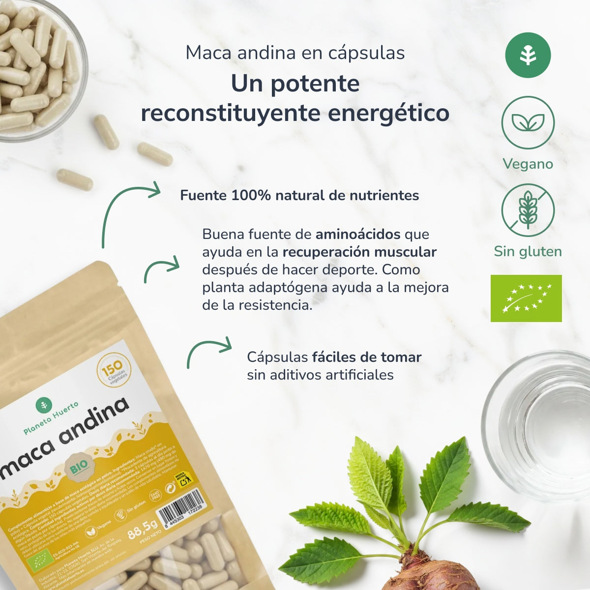 Maca BIO Planeta Huerto 150 Cápsulas