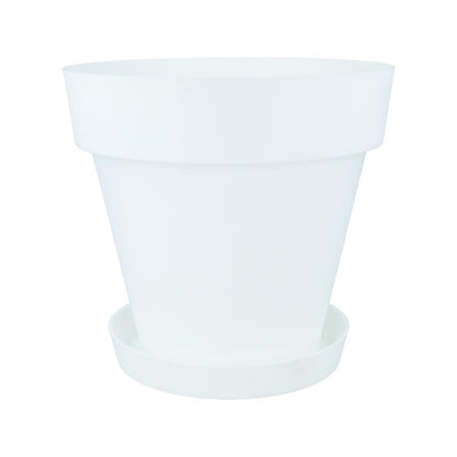 Pack maceta con plato color blanco Tes 26 x 24 cm