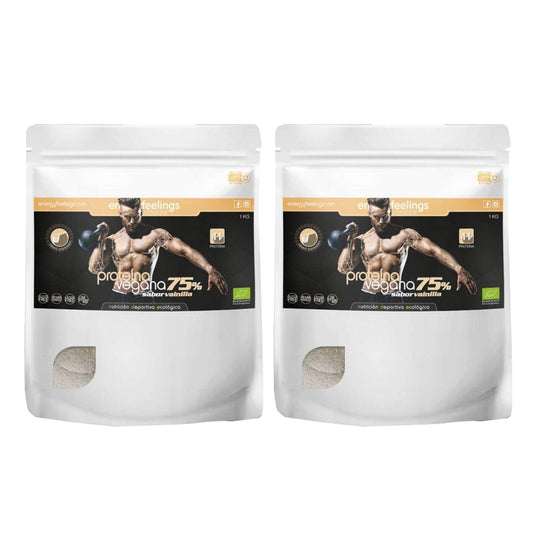 Pack 2x Proteína Vegana ECO 75 % Vainilla Energy Feelings 1.5 kg