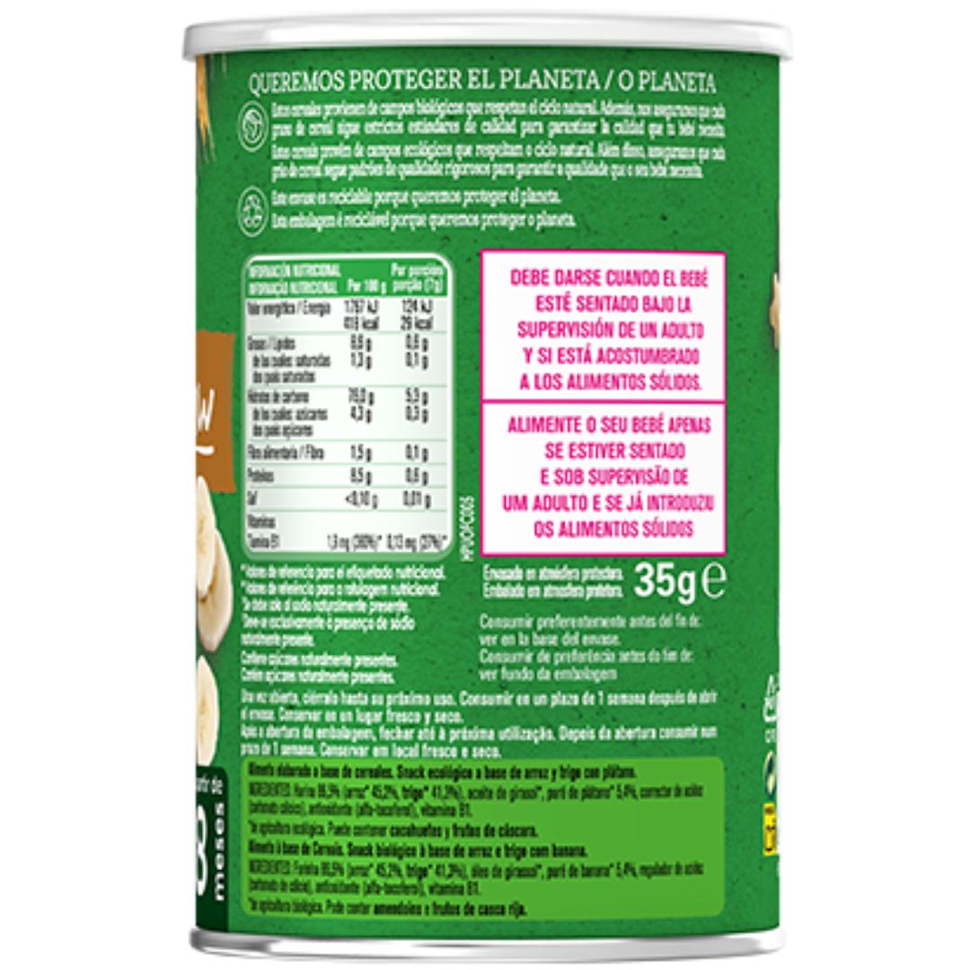 Snack orgánico de Trigo y Arroz con Plátano Gerber Organic 35 g