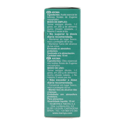 Aceite Esencial Alimentario De Clavo Marnys 15ml
