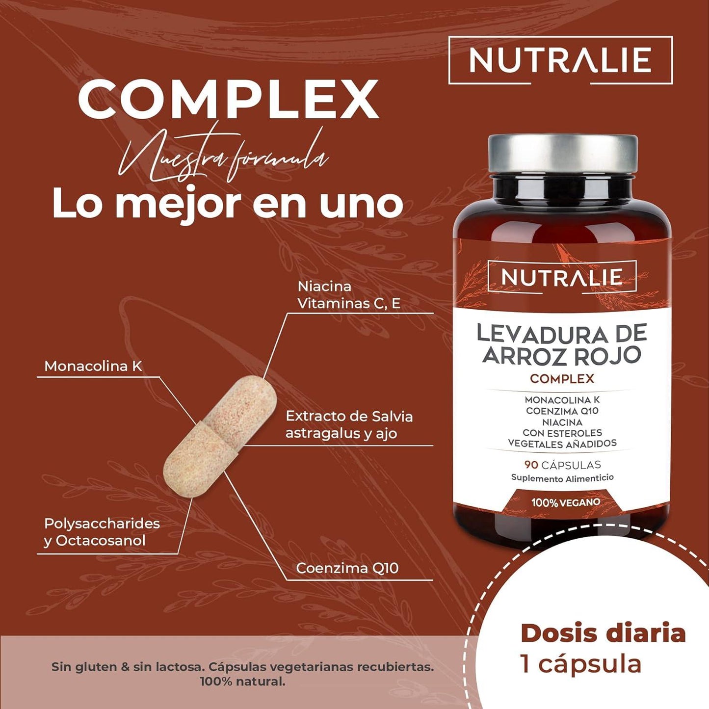 Pack 2x Nutralie Levadura de Arroz Rojo con 2,9mg Monacolina y Q10 90 Cápsulas