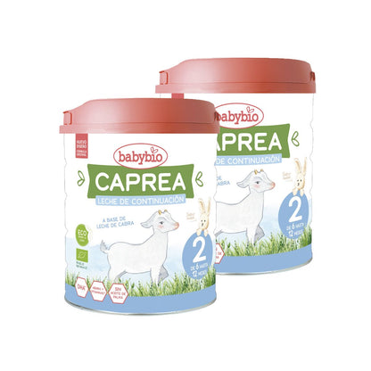 Pack 2x Leche de Cabra  Caprea 2 (6 a 12 meses) Ecológica, 800 g. Babybio