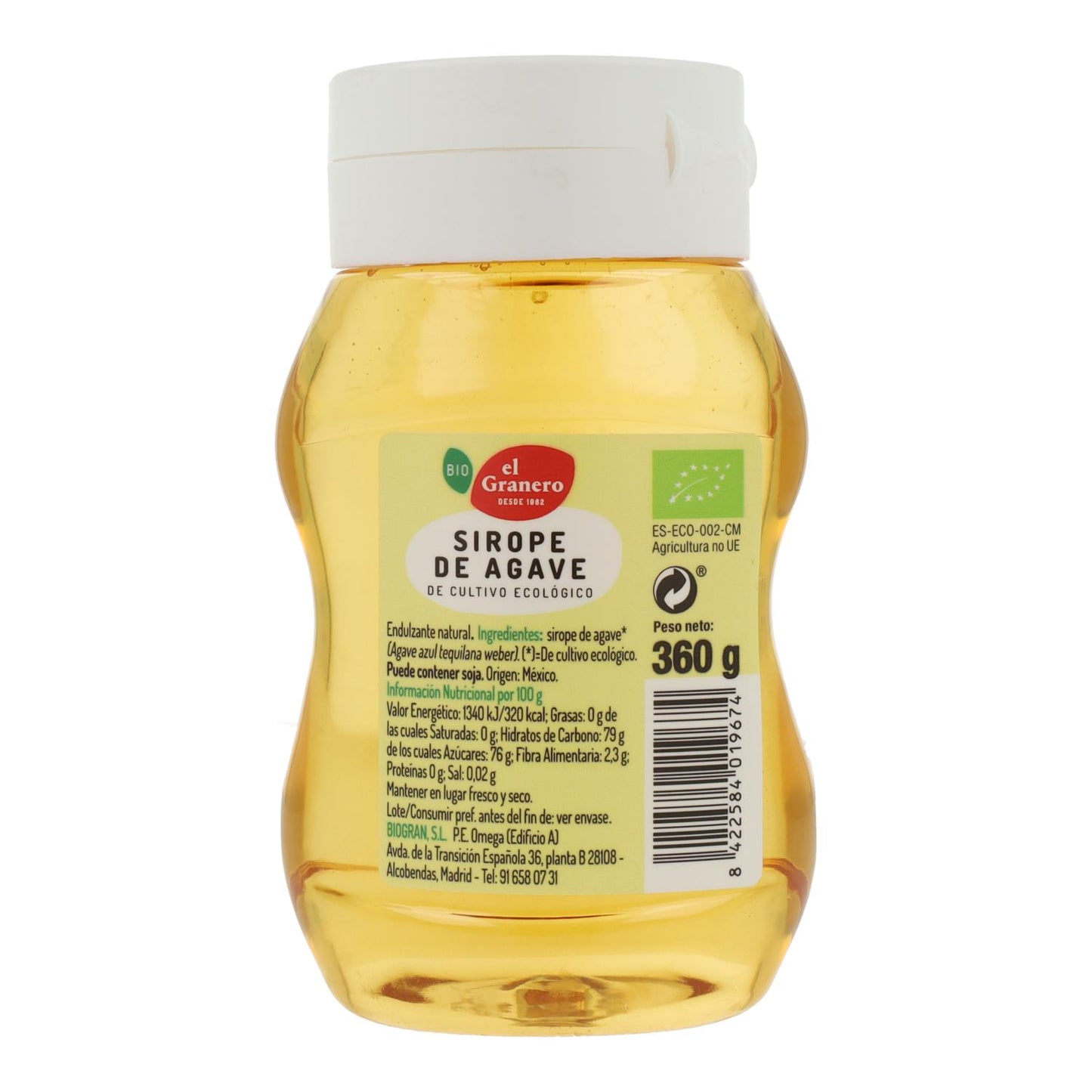 Sirope de ágave Bio El Granero