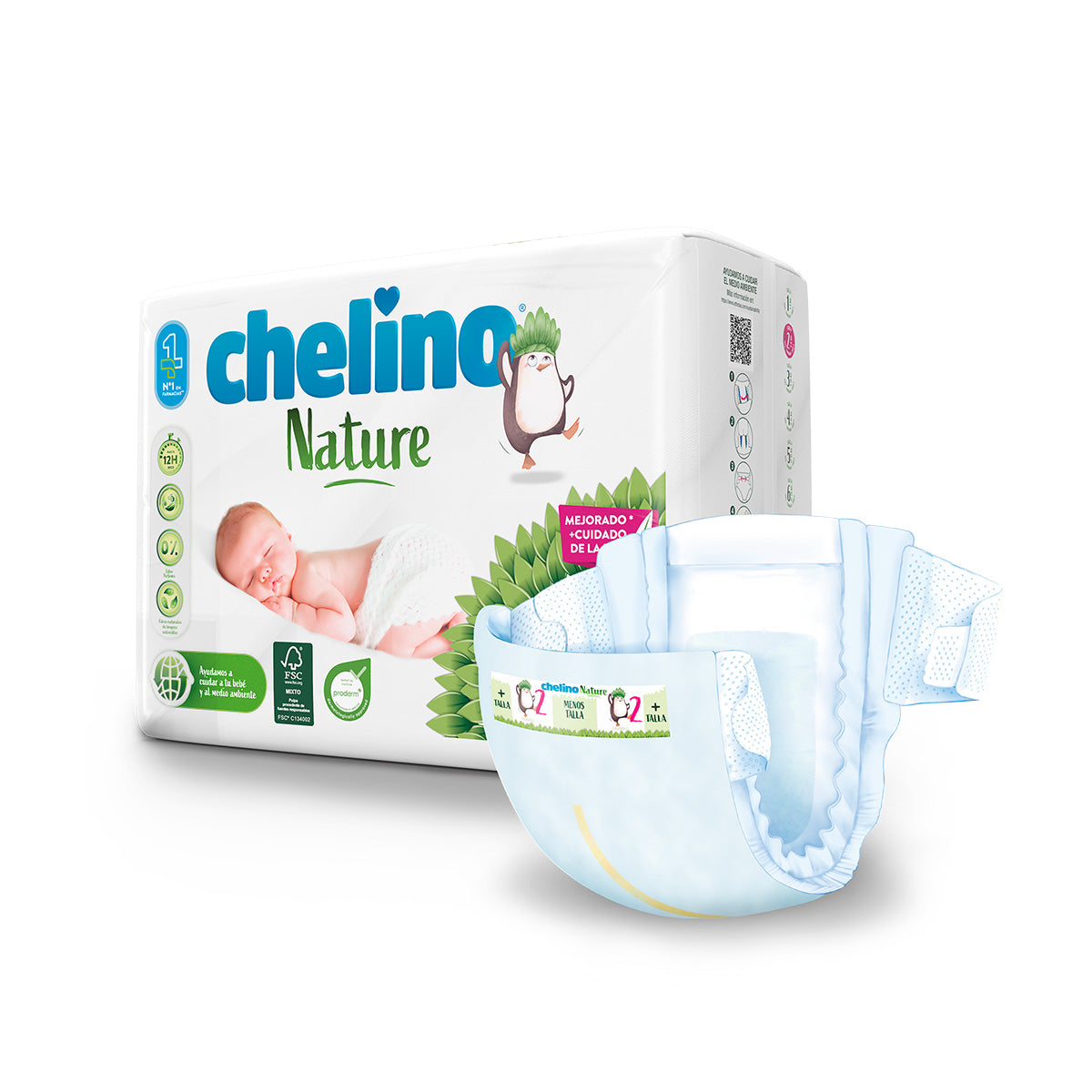 Pack ahorro Pañales T2 3-6 kg Chelino Nature 112 Uds