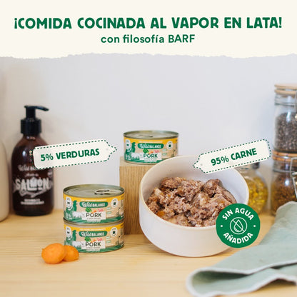 Pack Cerdo y verduras BARF para gatos 6x120 g Wild Balance