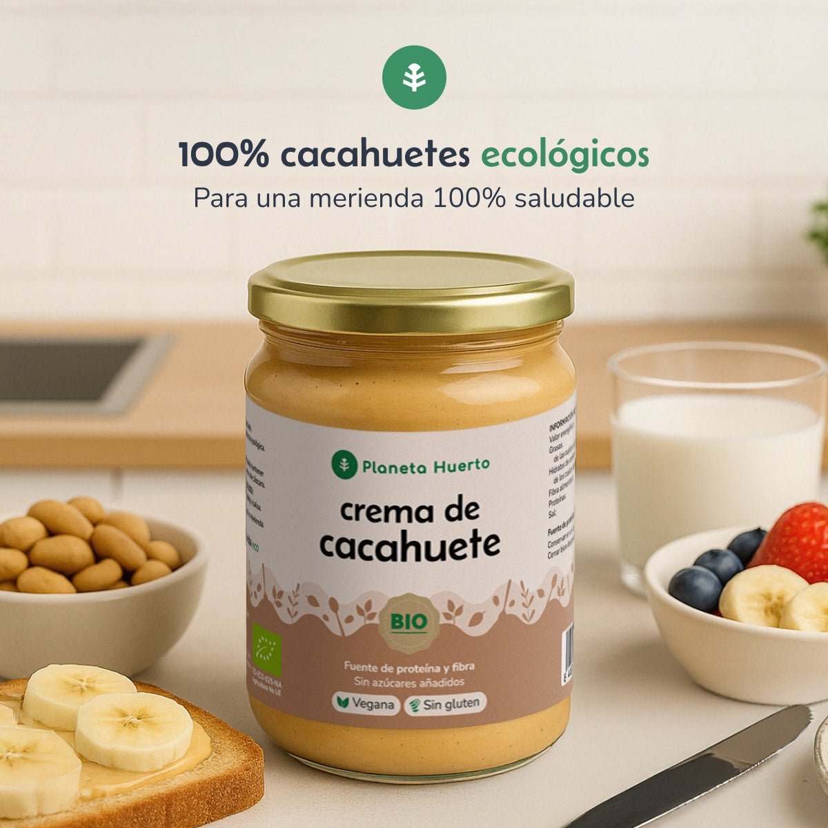 Crema de Cacahuetes ECO Planeta Huerto 350gr