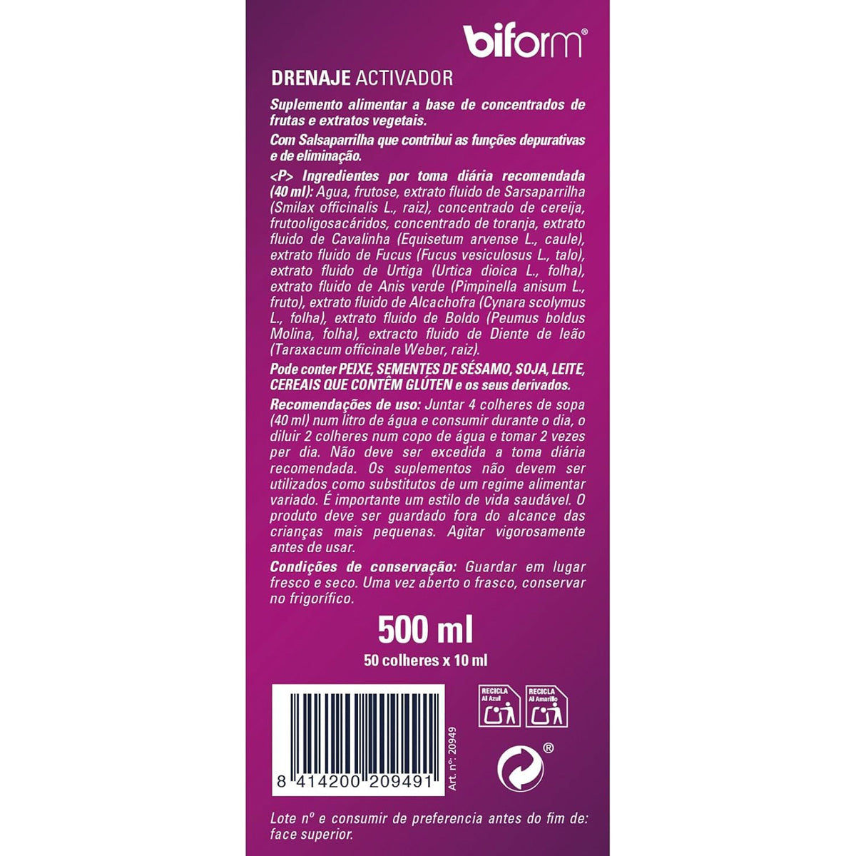 Drenaje Activador BIFORM 500ml
